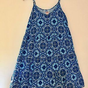 Mossimo Supply co. dark and light blue flowered pattern sundress
